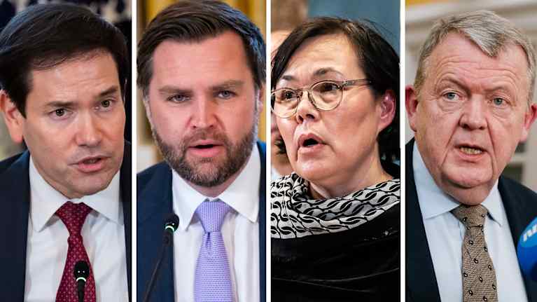 Grönlannin ja Yhdysvaltain edustajat neljän kuvan kuvakollaasissa.