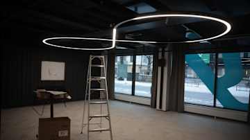 Vaasan uuden Ylen tiloja sisältä Vaasan keskustassa.