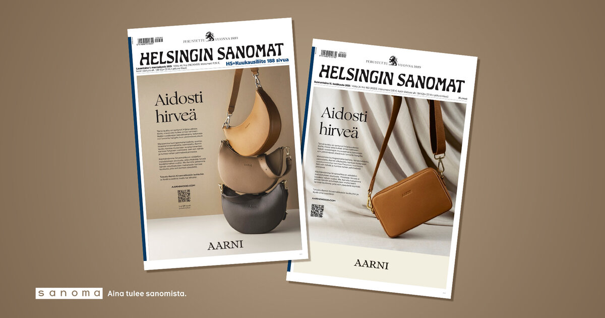 Hesarin etusivun mainos moninkertaisti Aarnin tuotteiden myynnin: “Saimme verkkokauppaan tuhansia kävijöitä”