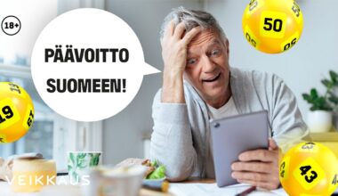 Eurojackpotin päävoitto Suomeen – voittajalle 74 miljoonaa euroa