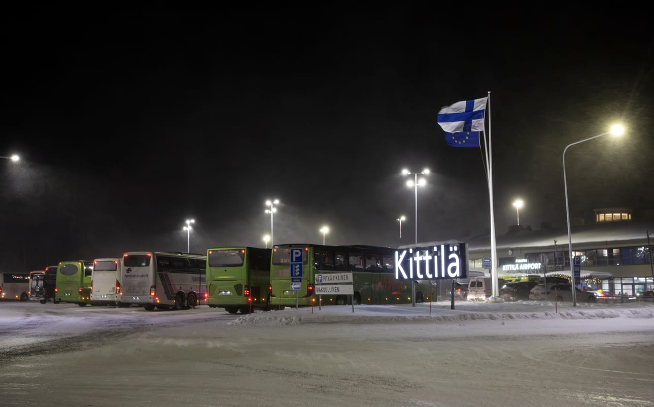 Kittilän lentoasemalla on kaikki tämän päivän lennot peruttu.