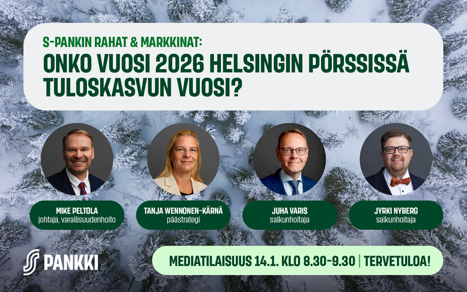 MUISTUTUSKUTSU MEDIATILAISUUTEEN: Onko vuosi 2026 Helsingin pörssissä tuloskasvun vuosi?