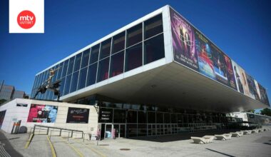 Euroviisujen kisapaikka, eli Wienin Stadthalle Itävallassa, kuvattuna 20. elokuuta.