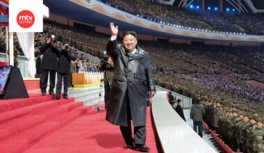 Kim Jong-un piti uudenvuoden puheensa maan pääkaupungissa Pjongjangissa.