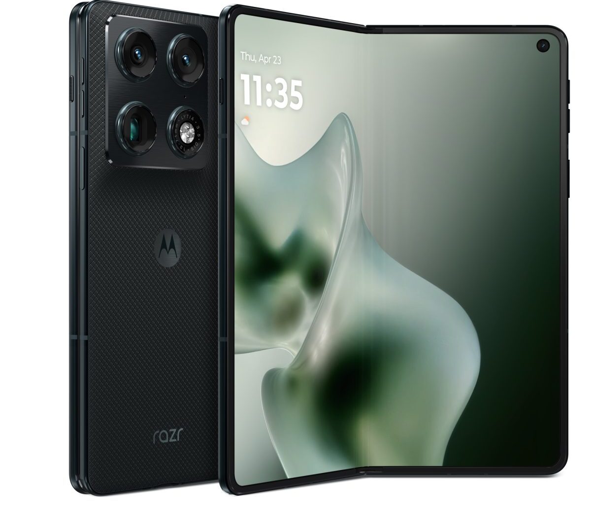 Motorola Razr Fold, Pantone Blackened Blue.