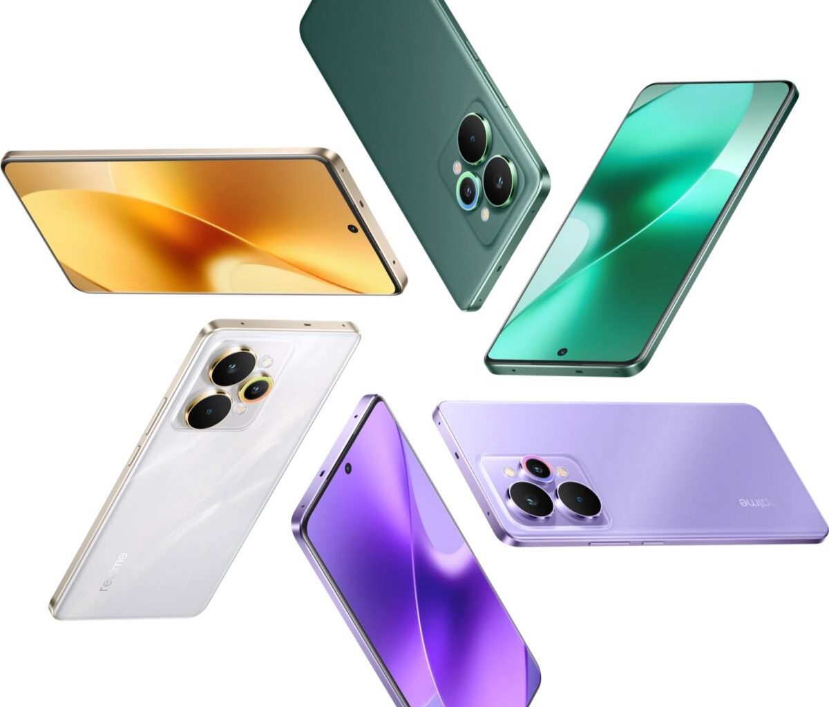 Kuvassa Realme 15 Pro 5G eri väreissä.