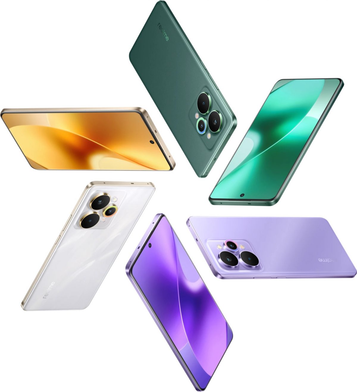 Kuvassa Realme 15 Pro 5G eri väreissä.