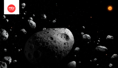 Taiteilijan näkemys 2025 MN45 -asteroidista