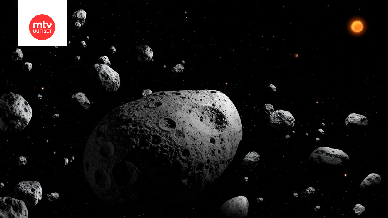 Taiteilijan näkemys 2025 MN45 -asteroidista