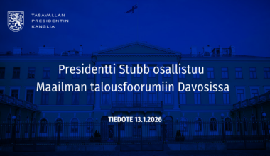 Presidentti Stubb osallistuu Maailman talousfoorumiin Davosissa