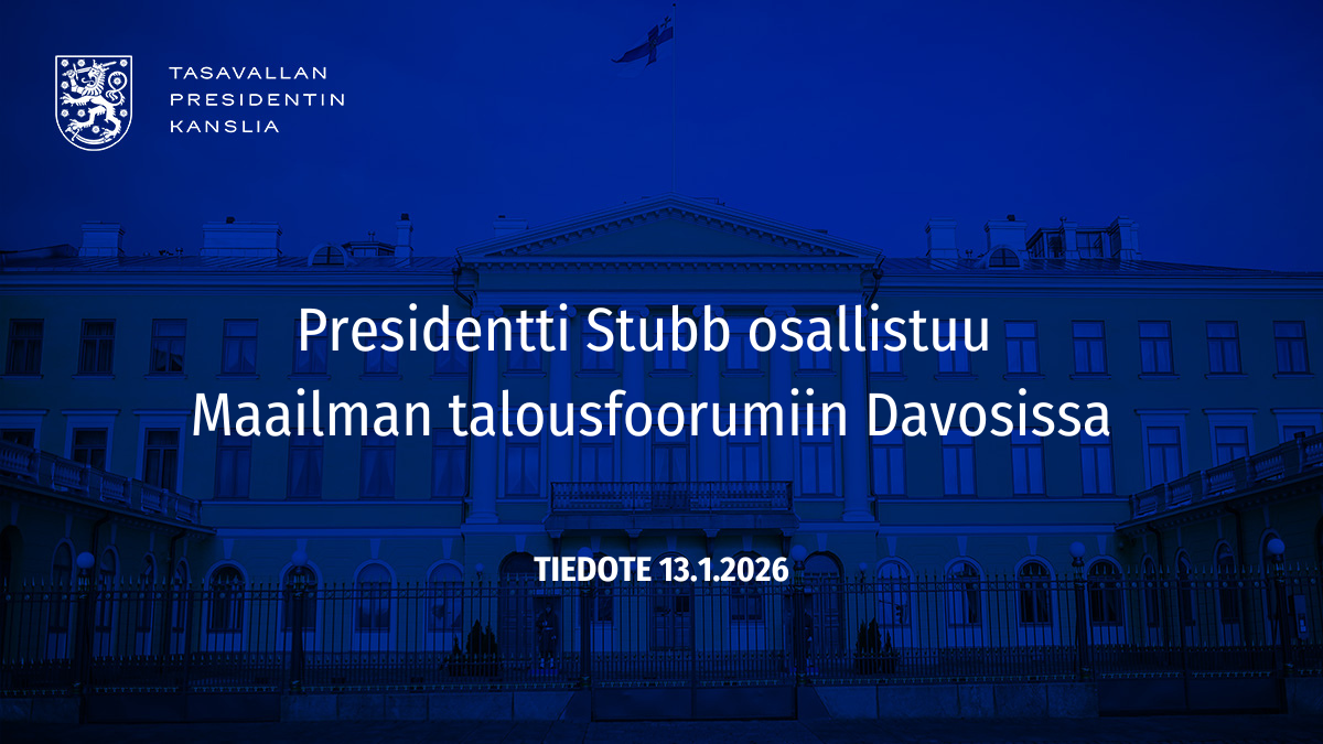 Presidentti Stubb osallistuu Maailman talousfoorumiin Davosissa