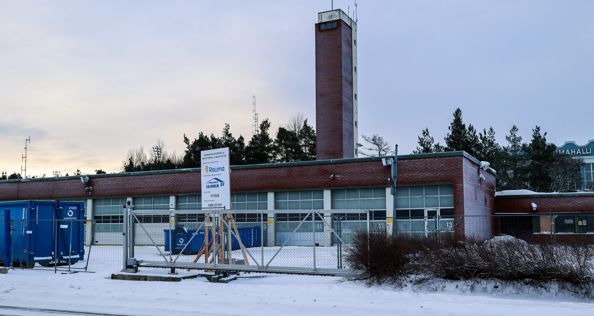 Vanhan paloaseman koneellinen purku alkaa 12.1. pakkasvarauksella