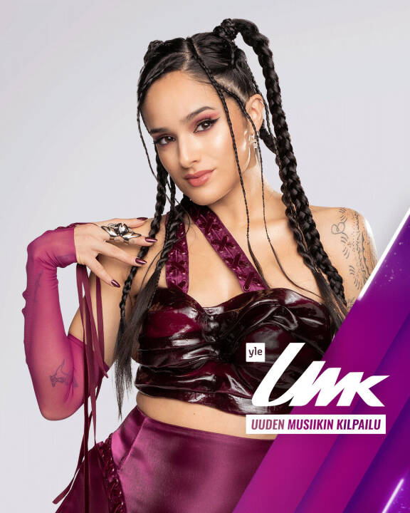 Chachi Hildén UMK-mainoksessa.