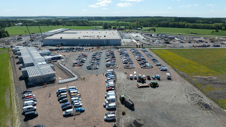 Ilmakuva YIT:n ja Caverion Oy:n datakeskustyömaalta Korialla, Kouvolassa.