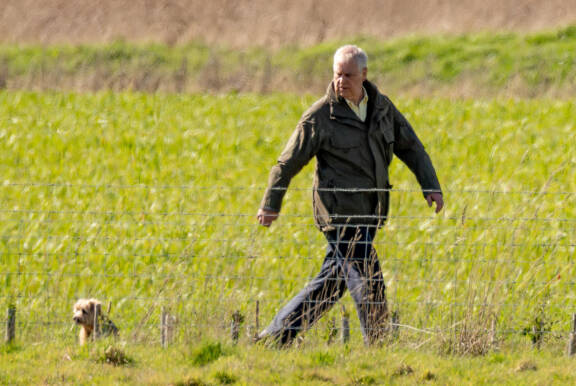 Andrew bongattiin koiriensa kanssa 7. huhtikuuta.