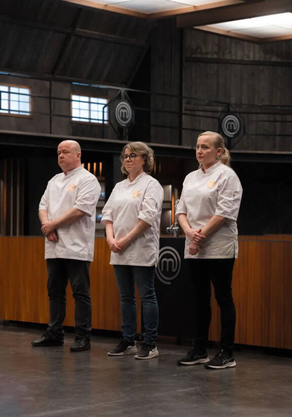 MasterChef Suomen finaalissa voitosta taistelivat Jari Leino, Milla Westerlund ja Mari Toivanen.