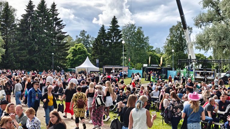 Festarikansaa kesäisessä puistossa.