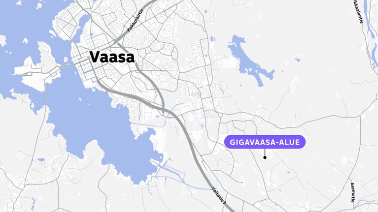 Gigavaasa sijaitsee Vaasan lentokentän lähellä.