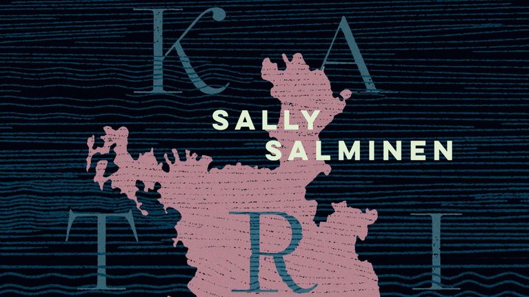 Kirjan kannessa on kartta, jossa tumman, tyylitellyn meren päällä on vaaleanpunainen saari.