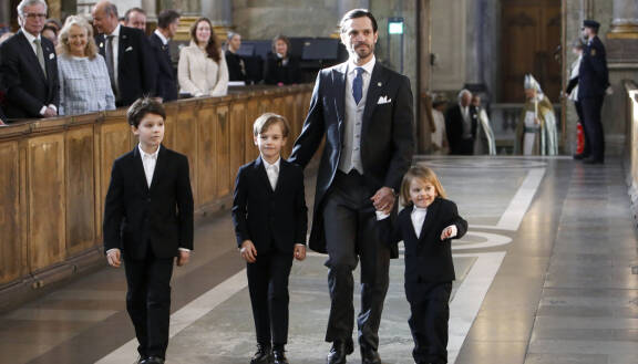 Prinssi Carl Philip poikiensa prinssi Alexanderin, prinssi Gabrielin ja prinssi Julianin kanssa vuonna 2025.