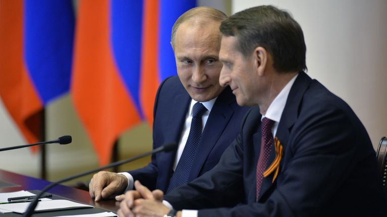 Vladimir Putin ja Sergei Naryshkin.