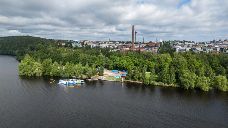 Ilmakuva Tampereen Eteläpuiston alueesta.