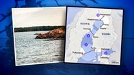 Kuvateksti: "Ruotsin ja Suomen rannikkoalueiden EK:n suunnittelemat junayhteydet kartalla, jossa reitin varrella on keskeisiä kaupunkeja, kuten Tukholma, Turku, Helsinki, Tallinna, Uumaja, Vaasa, Oulu ja Rovaniemi."