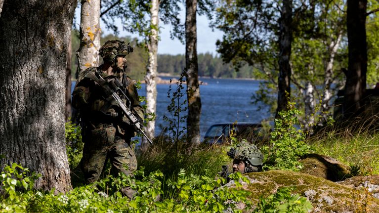 Saksalaisa sotilaita metsikössä.
