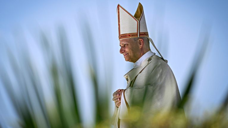 Paavi Leo XIV johti pyhää messua Santa Cruz de Tenerifen satamassa Kanariansaarten Teneriffalla 12. kesäkuuta 2026.