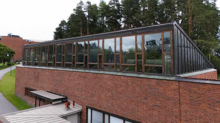 Jyväskylän yliopiston ravintola Lozzin kattoikkunat.