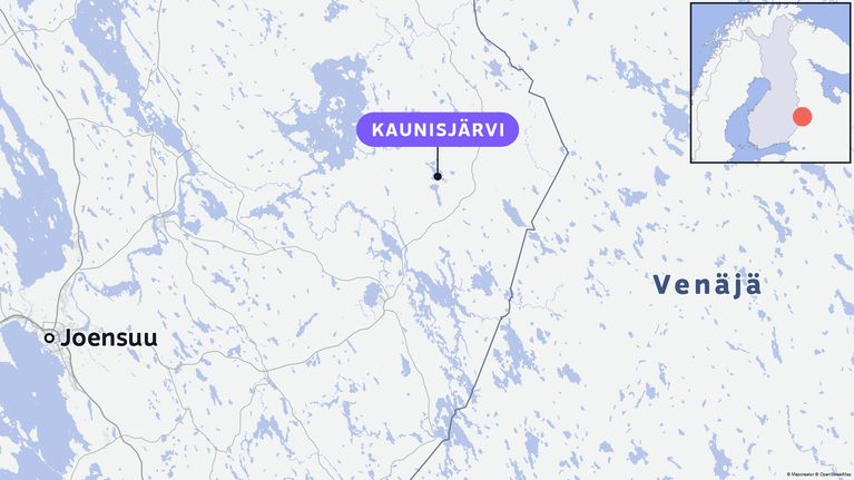Kartta johon merkitty Kaunisjärvi, Joensuu.