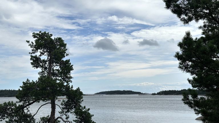 Näkymä merelle Lähteelän ulkoilualueelta Kirkkonummella.