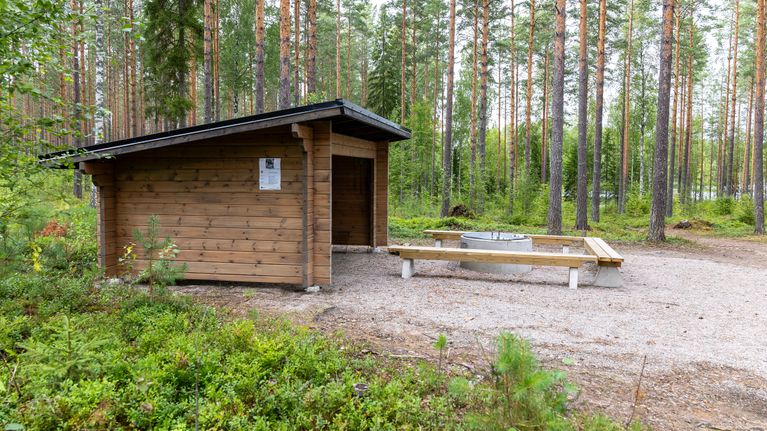 Rasuanniemen uusi esteetön laavu männikössä.