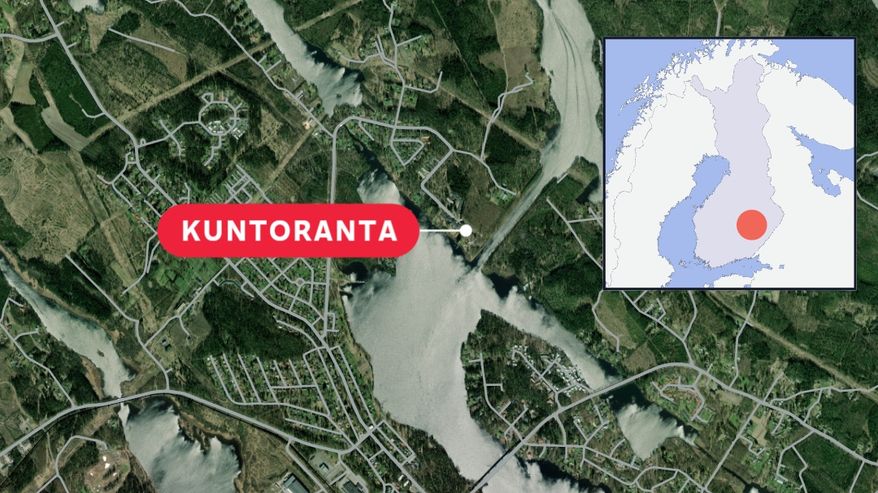 Kuntoranta kartalla Varkaudessa.