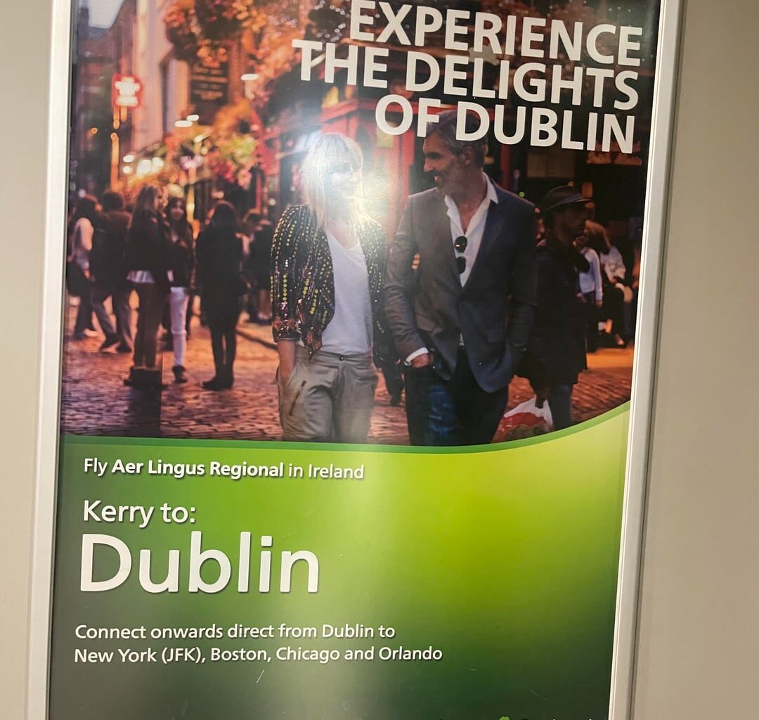 If you take a trip to Kerry Airport you would notice these historic advertisements for Aer Lingus regional services to Kerry which haven’t existed ever since the collapse of Stobart Air, I think its nice that they have kept these relics behind