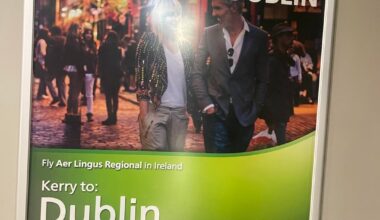 If you take a trip to Kerry Airport you would notice these historic advertisements for Aer Lingus regional services to Kerry which haven’t existed ever since the collapse of Stobart Air, I think its nice that they have kept these relics behind