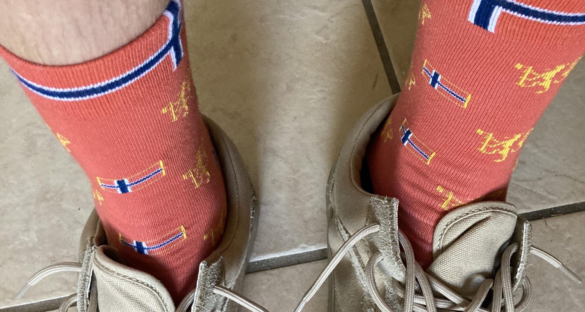 Norwegian Flag socks!!! :0