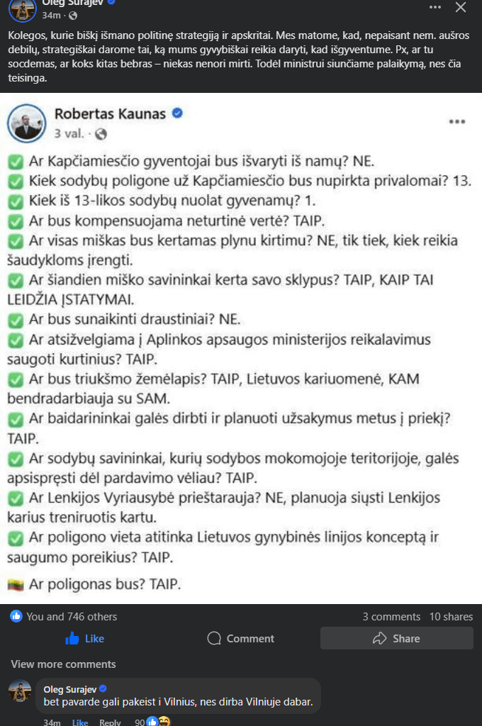 Vilniaus burbulas palaiko Kauną.