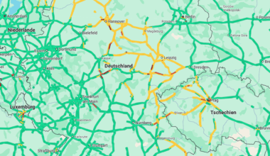 You can track the exact position of the winter storm over germany by checking Google Maps traffic data