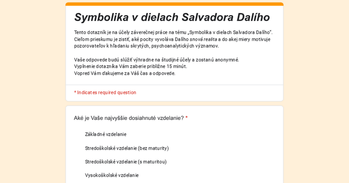 [15+][10m] Symbolika v dielach Salvadora Dalího - [All]