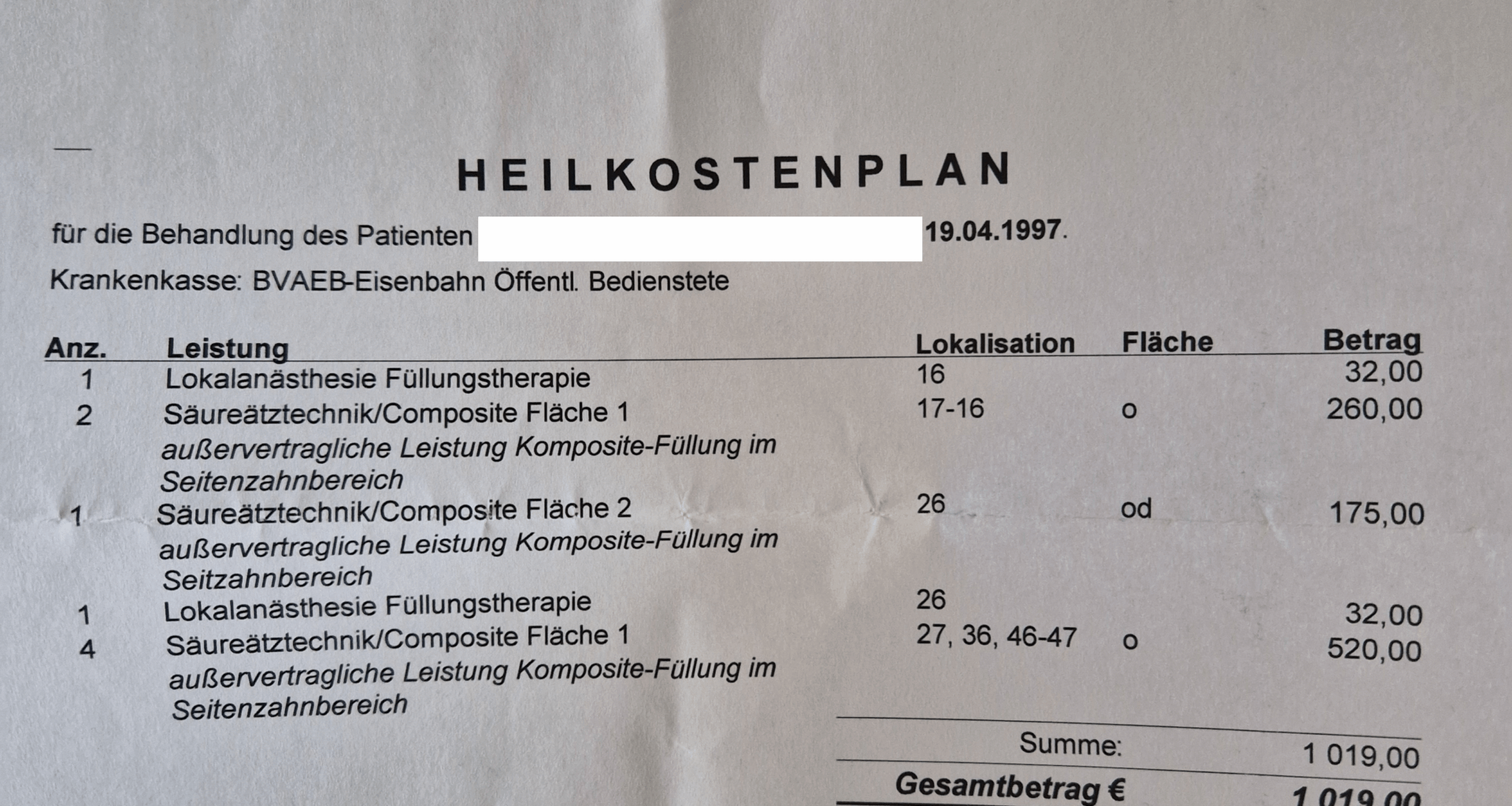 Kosten Zahnfüllungen