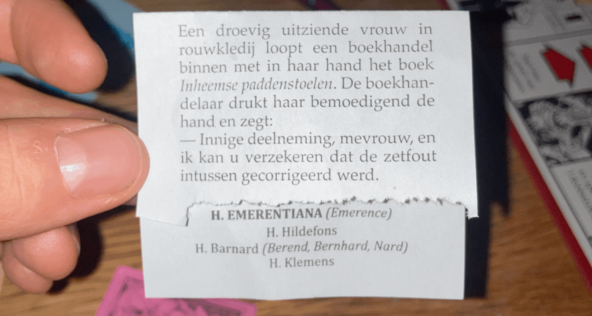 Snapt iemand deze kalender mop?