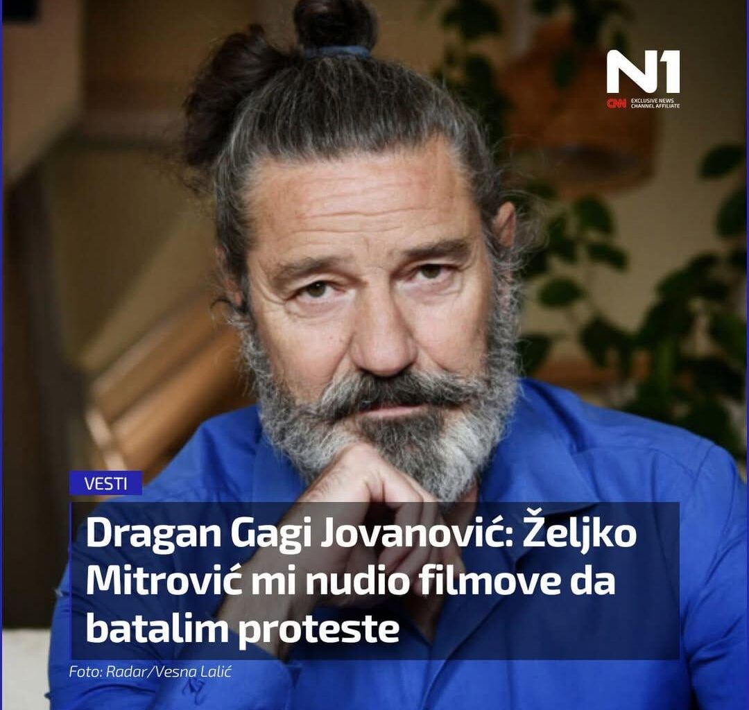Dragan Gagi Jovanović: Željko Mitrović mi nudio filmove da batalim proteste