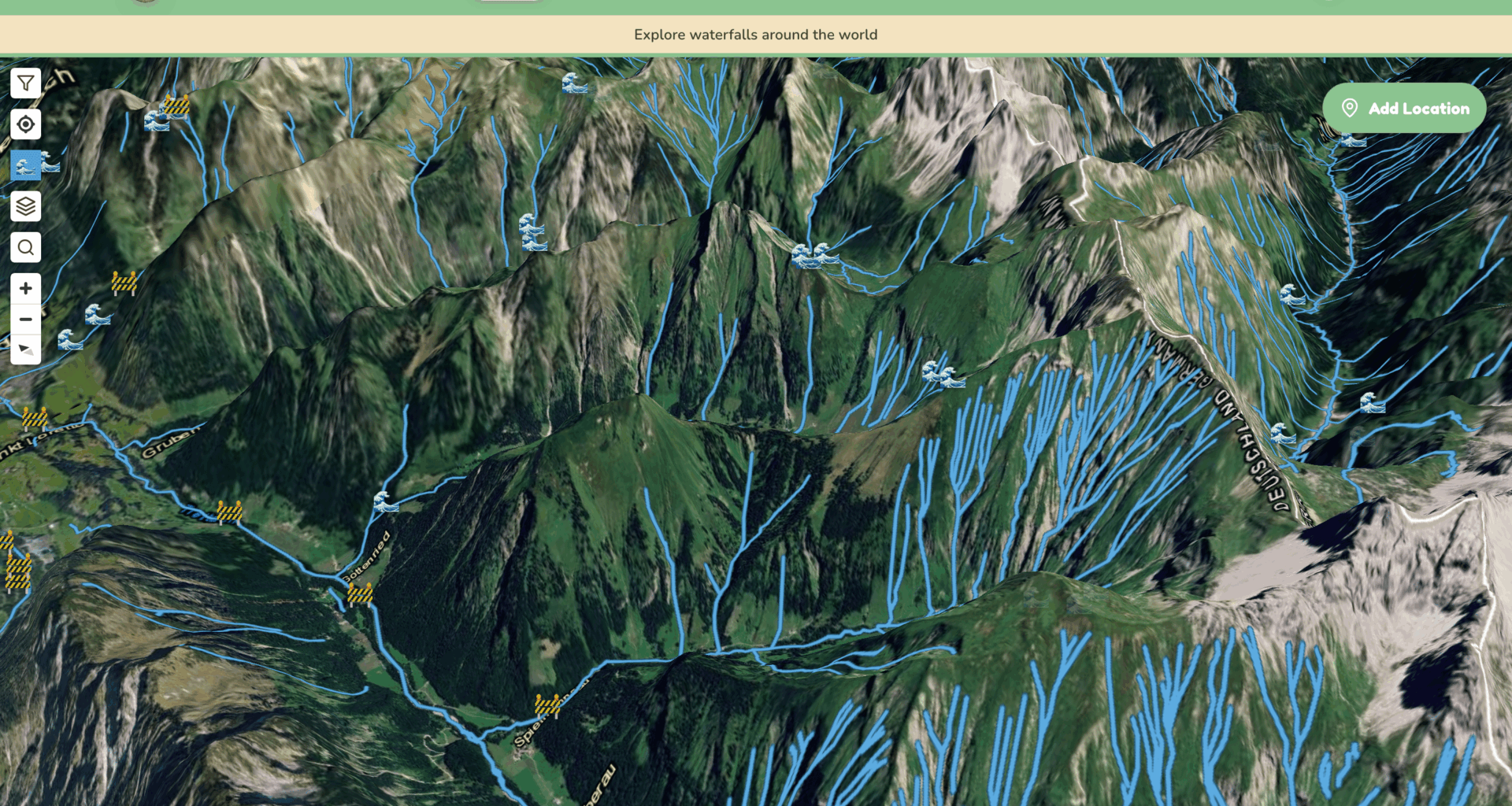 I made you the Google Maps for Waterfalls!