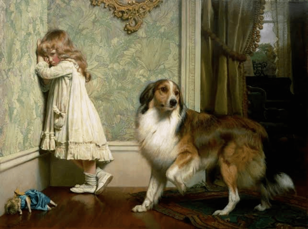 Do ye remember this painting of a crying girl and a dog? Why was it so common?
