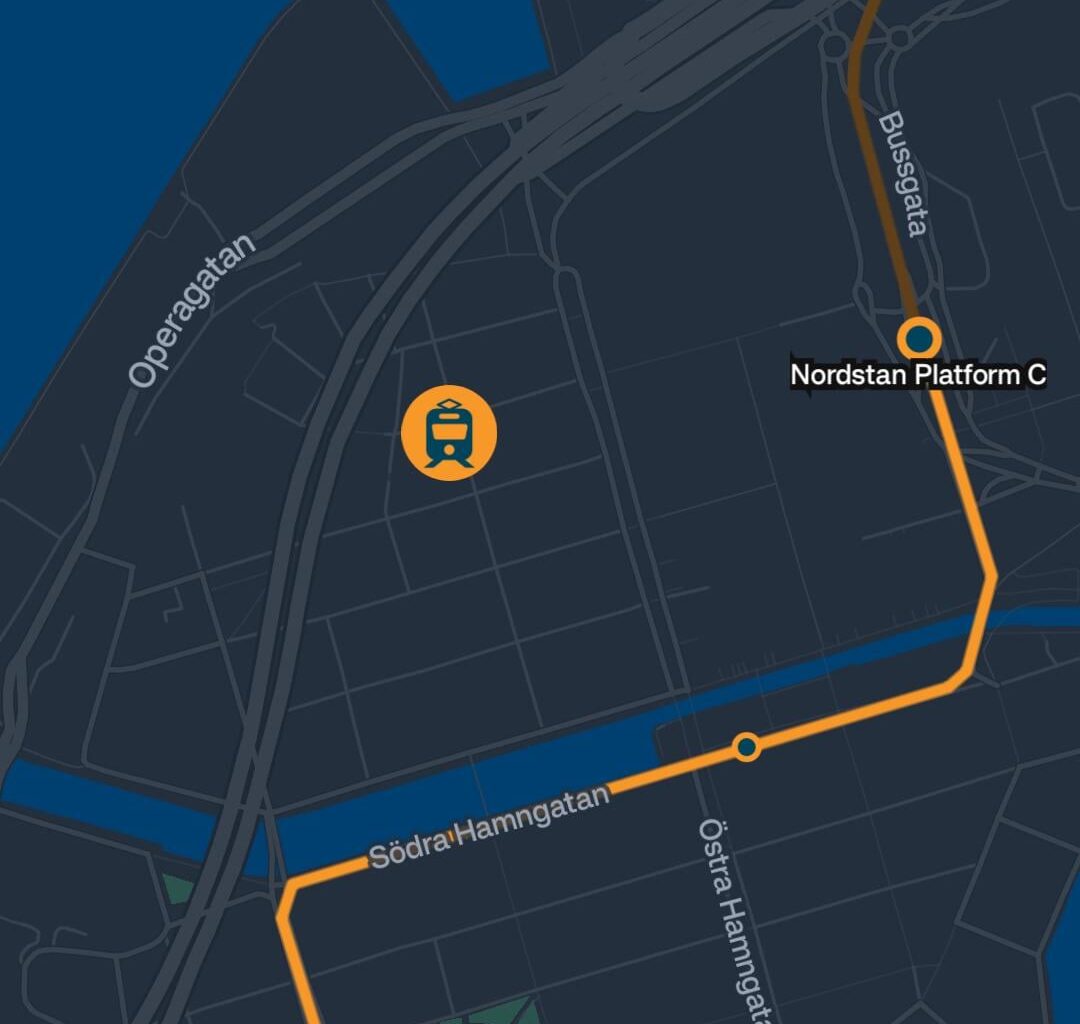 Var fan är min spårvagn påväg?