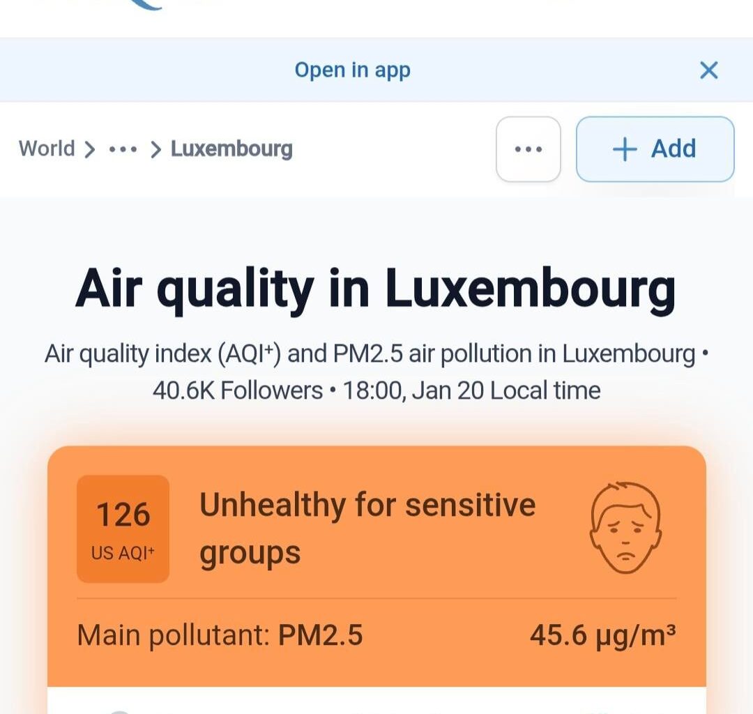 The Air of Today - pm 2.5 - 9 times more than allowed
