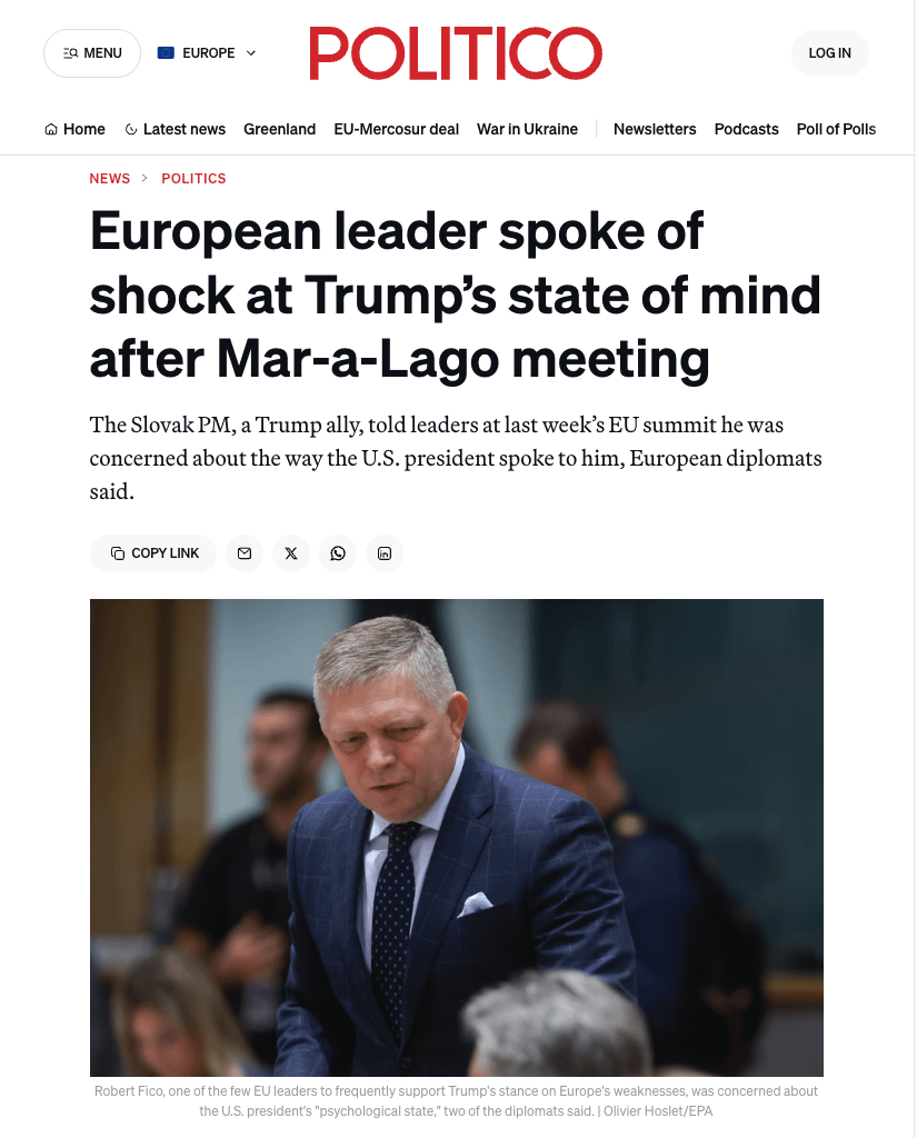 Fico bol v šoku nad psychickým stavom Trumpa po ich osobnom stretnutí