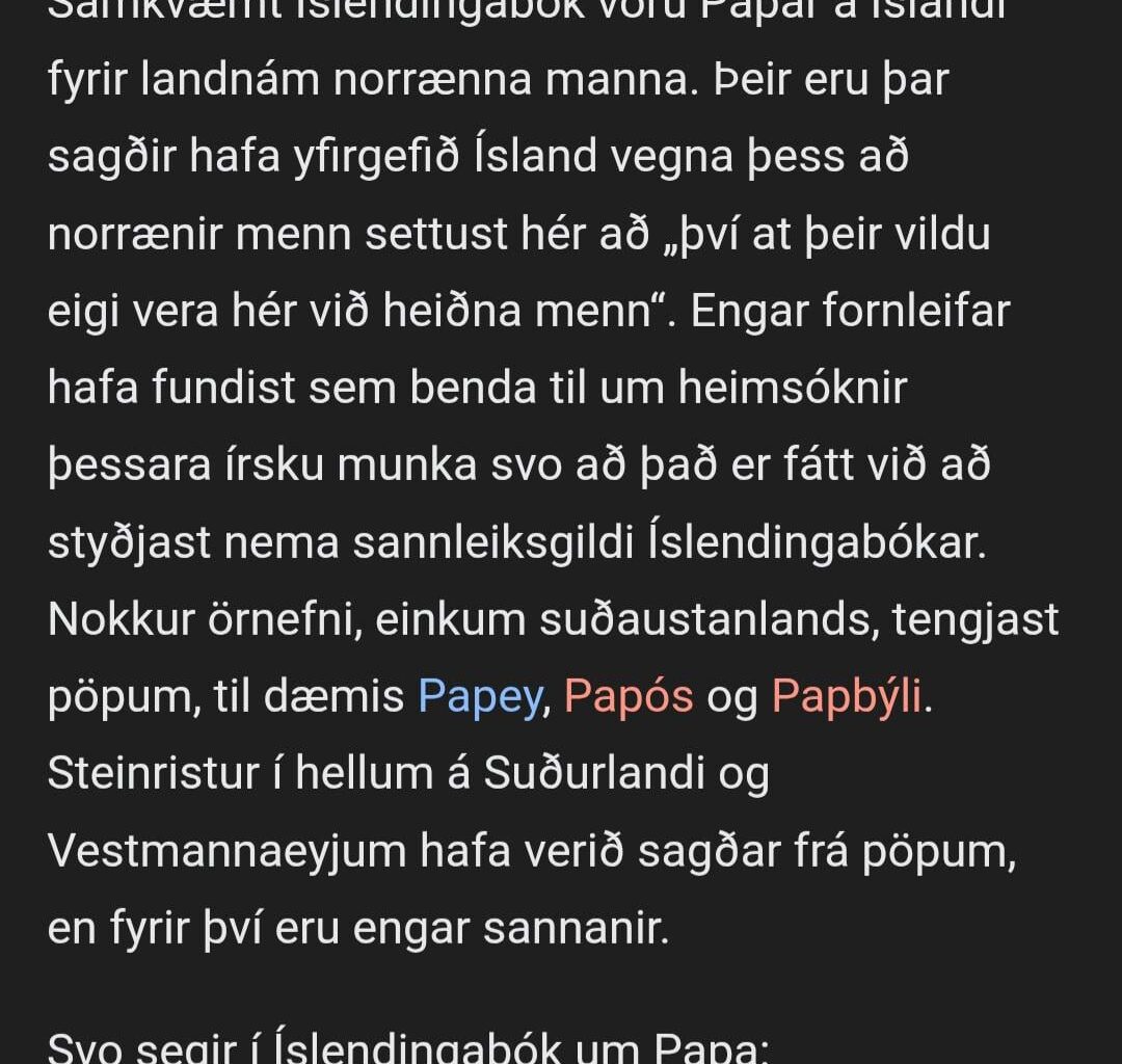 Afhverju er talað um Papa á Íslandi sem staðreynd þegar það eru engar fornleifar sem styðja það?