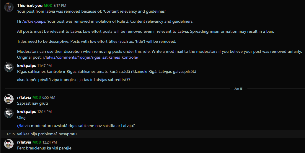 Moderatoru uzvedība
